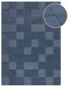 Tmavomodrý ručne tkaný vlnený koberec 120x170 cm Checkerboard – Flair Rugs