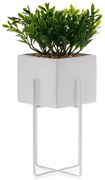 KERAMICKÝ KVETINÁČ SO STOJANOM MIZU 22X12 CM BIELA