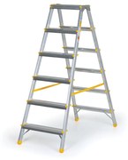 Obojstranné hliníkové schodíky ALVE EUROSTYL, 2x6 stupňov, výška 1,26 m