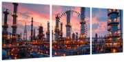 Obraz - Priemyselné preteky (s hodinami) (90x30 cm)