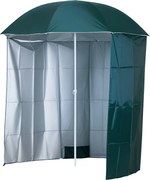 Outsunny slnečník plážový s bočnou stenou, slnečná ochrana, polyester, tmavo zelený 2,2 x H2,2m | Aosom