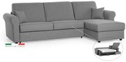 Rohová sedacia súpravana každodenné spanie SAVONA s rozkladom, sivá (penelope 22), 140