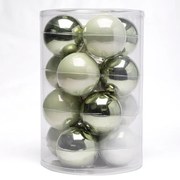 Sada vianočných ozdôb ZELENKAVÁ 16 ks, pr. 8 cm