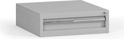 Závesný dielenský box na náradie G345 k pracovným stolom do dielne, 1 zásuvka, 565 x 580 x 180 mm, sivá