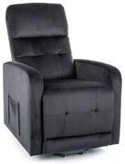 Polohovacie kreslo Lennox II Velvet, čierna