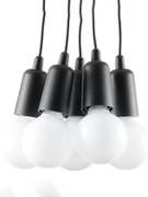 Závesné svietidlo Diego 5, čierne telo svietidla