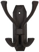 Hnedo čierny liatinový nástenný háčik na kabáty - 13 * 7 * 17 cm