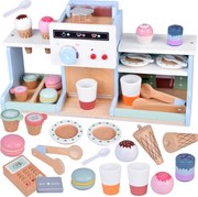 Drevená sada KAVIAREŇ a ZMRZLINÁREŇ pre deti - dezerty a zmrzlina ZA5937