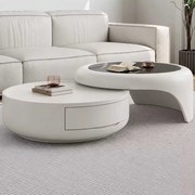 LuxuryForm DESIGN Konferenčný stolík DELUX 80 / 75 cm – biely (set 2 ks)