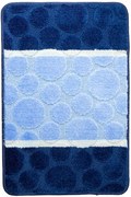 Kúpeľňový koberček SIENA modrý, bodky / pruhy