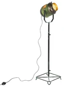 Priemyselná stojaca lampa bronzová so zelenou 140 cm - Byron
