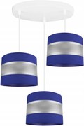 Závesné svietidlo Elegance, 3x textilné tienidlo (mix 7 farieb), (výber z 3 farieb konštrukcie), o