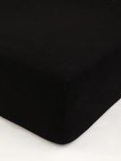 Jersey prostěradlo s elastanem 220 × 200 cm – černé
