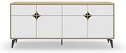 Nízka komoda v dekore duba v bielo-prírodnej farbe 185x79 cm Nola – Marckeric