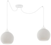 Závesné svietidlo Riffle Round Spider, 2x biele sklenené tienidlo, w