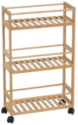 Bambusový pojazdný regál v prírodnej farbe 44x75 cm – Casa Selección