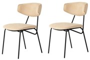 Súprava jedálenských stoličiek Nancy Beige and Black, 2 ks