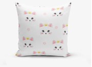 Detská obliečka na vankúš 43x43 cm White Pink Cat – Mila Home