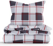 Francúzske bavlnené obliečky Renforcé – Kocky sivočervené