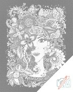 Gario Bodkovanie Mandala žena Rozmery: 30 x 40 cm, Rámovanie: Iba zrolované plátno, Farba bodiek: Čierna