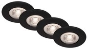 Brilo Brilo - SADA 4x LED Kúpeľňové podhľadové svietidlo LED/4,9W/230V IP44 čierna BL1218