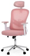 Kancelárska otočná stolička ROSE — sieť / látka, ružová