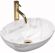 Rea Sofia Aiax Marmur umývadlo, 41 x 35 cm, biela - imitácia kameňa, REA-U6597