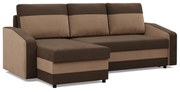 Rozkladacia rohová sedacia súprava HEWLET MODEL 2 Hnedá-hnedá