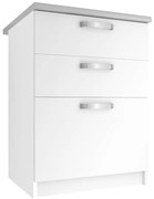 Kuchynská skrinka Belini spodná so zásuvkami 60 cm biely mat s pracovnou doskou TOR SDSZ60/0/WT/WT/0/U