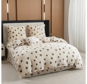 Mikroplyšové obliečky HEARTINO krémové Rozmer obliečky: 70 x 90 cm | 140 x 200 cm