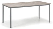 Jedálenský stôl TRIVIA, tmavo sivá podnož, 1600 x 800 mm, dub prírodný
