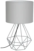 Stolná lampa Basket, 1x sivé textilné tienidlo, gre