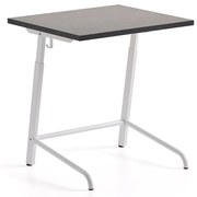 Školská lavica AXIOM, akustické linoleum, biela/tmavošedá