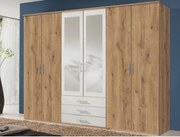 Šatníková skriňa Ben, 270 cm, doskový dub/biela%