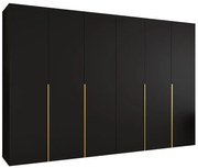 Skriňa Alicante I 300 čierna/zlatá