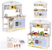Detská kuchynka s práčkou, mikrovlnnou rúrou, 12 príslušenstva, ECOTOYS