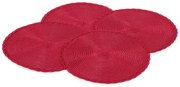 Okrúhle prestierania, 4 ks, červené