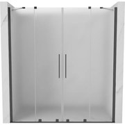Mexen Velar Duo, posuvné sprchové dvere do otvoru 180 cm, 8mm sklo námraza, grafit brúsený, 871-180-000-32-66