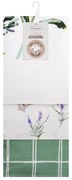 Sada kuchynských utierok LAVENDER naturálna / zelená