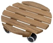 Drevený pojazdný podstavec pod kvetináč ø 29 cm (výška 8 cm) Indoor – Esschert Design