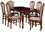 Jedálenská zostava Kasandra 1+6 st16 160x90+40 +W35 svetlý orech