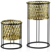 Sada 2 kvetináčov SWEN 20xh40cm, 18xh22, 5cm zlatočierna