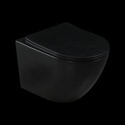 Invena Tavro, závesná misa 490x360x350 mm + WC sedadlo, QFS, čierna matná, INV-CE-71-005-Y