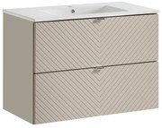 Závěsná skříňka Viva Cashmere se zápustným umyvadlem 80 cm kašmír