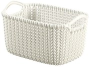 Biely úložný košík Curver Knit, 3 l
