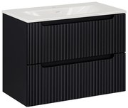 Závěsná skříňka Nova Black Sky3 se zápustným umyvadlem 80 cm bílá/černá