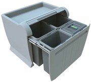 Elletipi Vstavaný odpadkový kôš CITY - výsuvný, 12 + 12 + 8 + 8 l