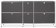 Veľká kovová odkladacia skrinka »CN3« so 6 výklopnými priehradkami, sivá