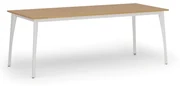 Rokovací stôl PRIMO OMEGA, 2000 x 900 mm, biela podnož, buk