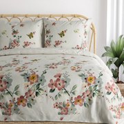 SATÉNOVÉ OBLIEČKY ELLA17 200X220 CM, 2 KS 70X80 CM KVETY